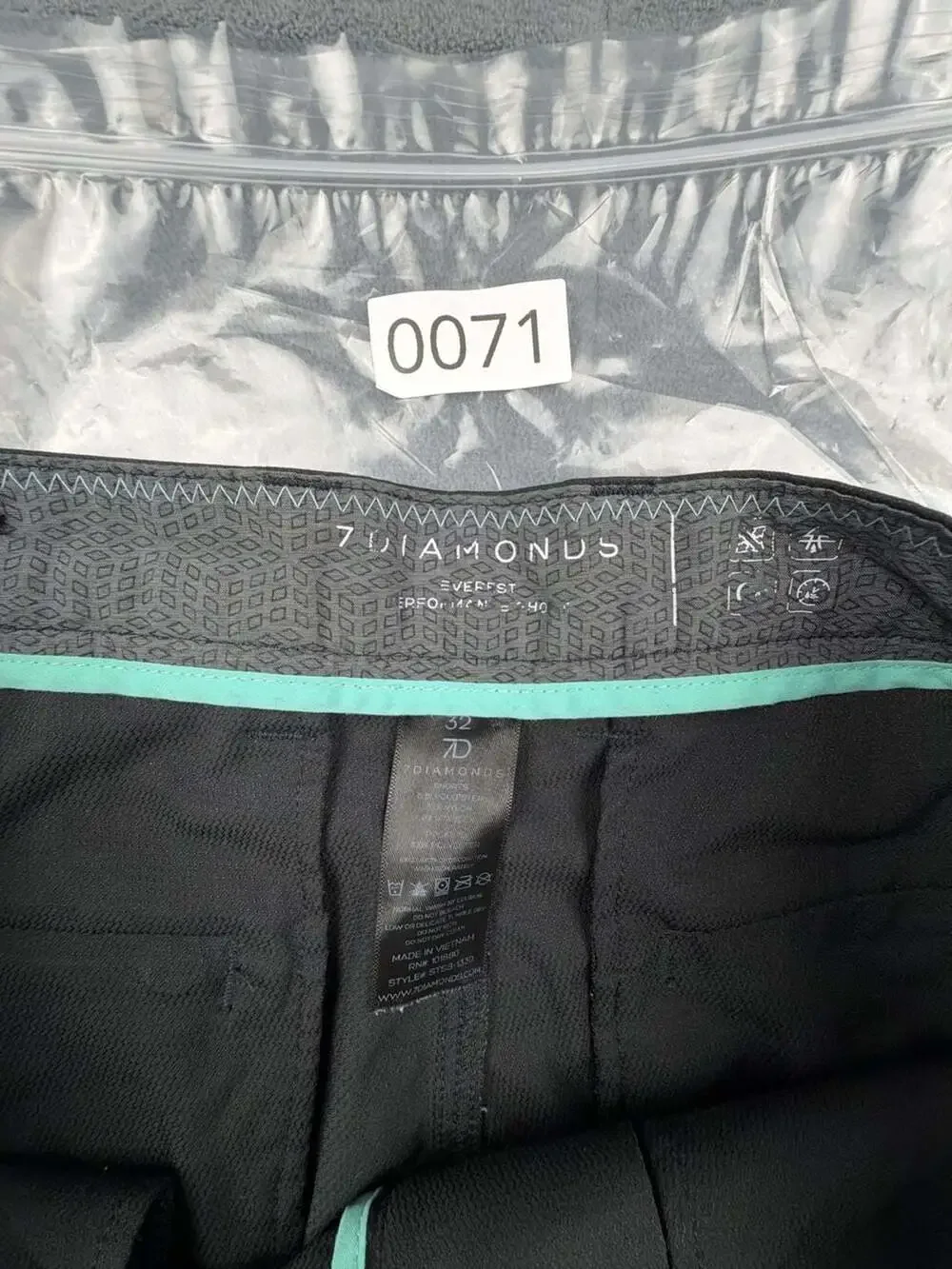 7 Diamonds Men's Black Performance Golf Hybrid Shorts Size 32